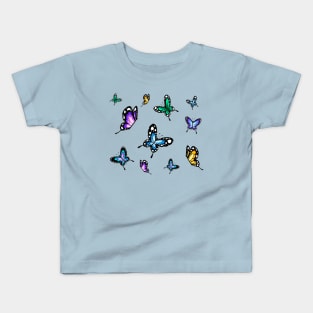 Flying Butterfly Pattern Kids T-Shirt